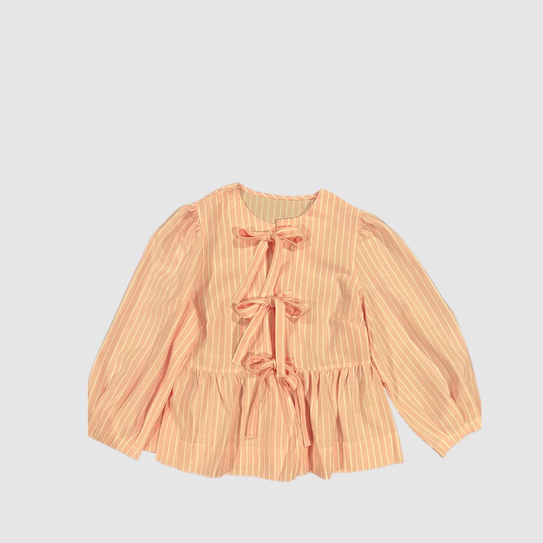 Stripe bowknot blouse