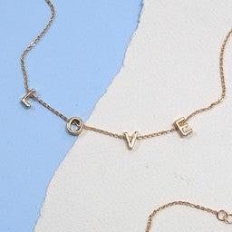 Gold love necklace