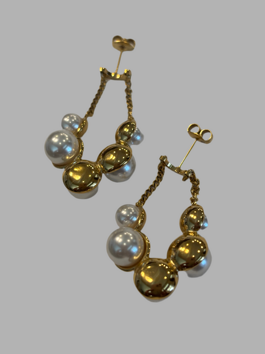 Pearl Chain drop earrings