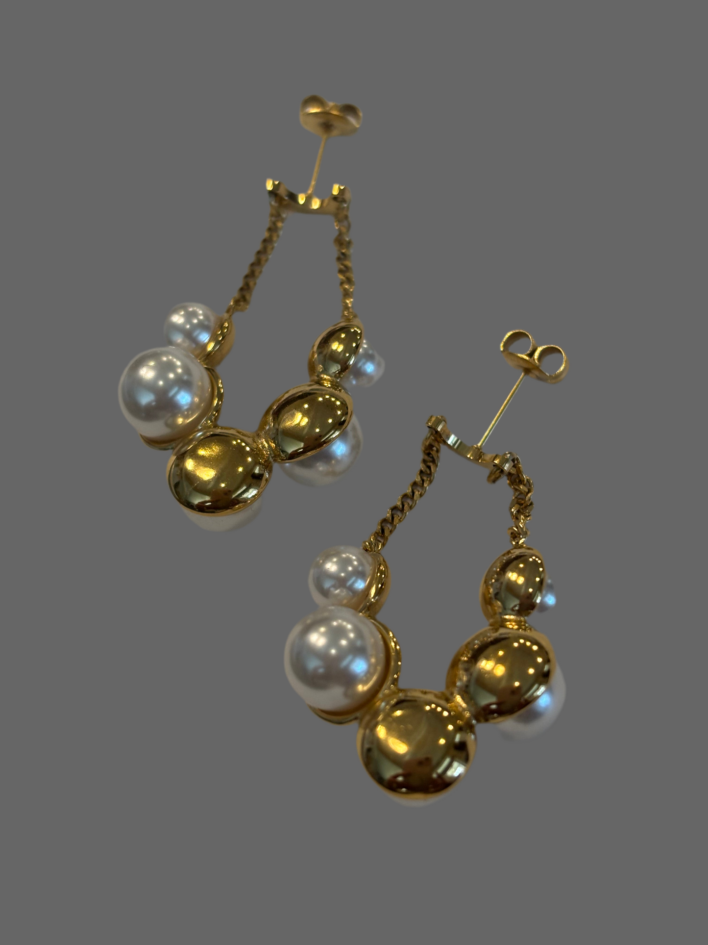 Pearl Chain drop earrings