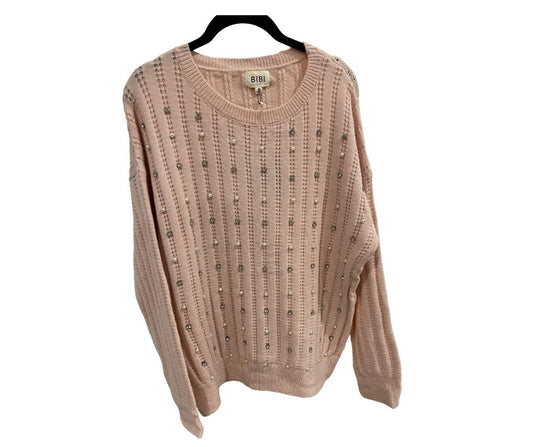 Pearl and rhinestone sweater