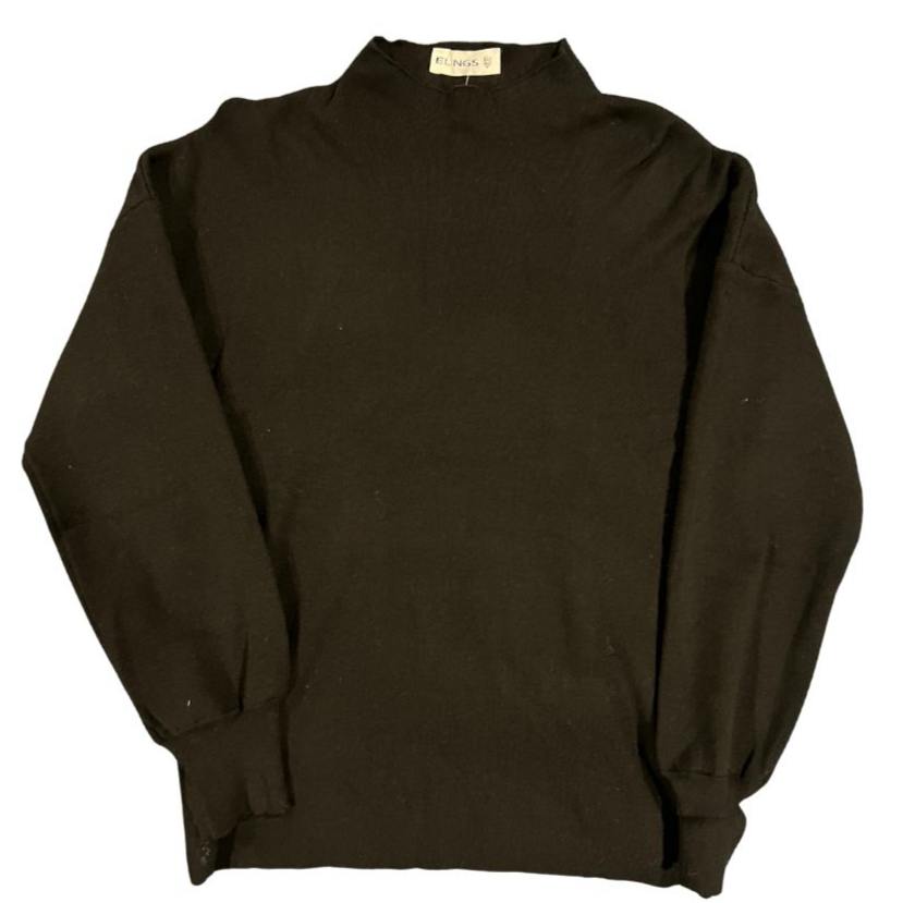 Mock neck, solid, long sleeve sweater black