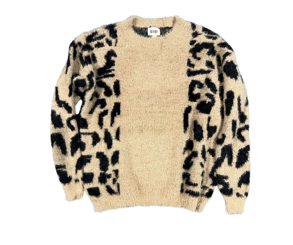 Leopard knit pullover