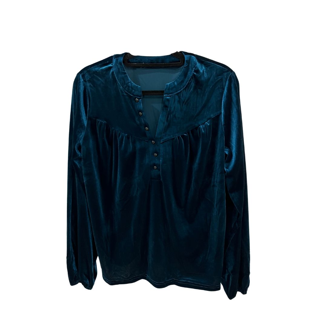 Lanterns sleeve velvet top