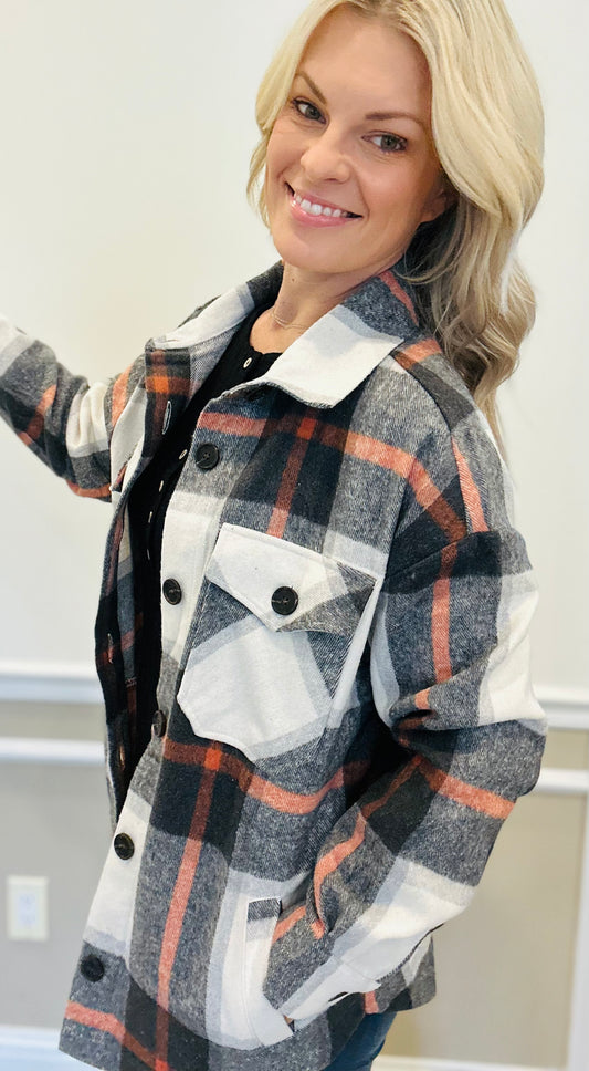 Oversized plaid shacket