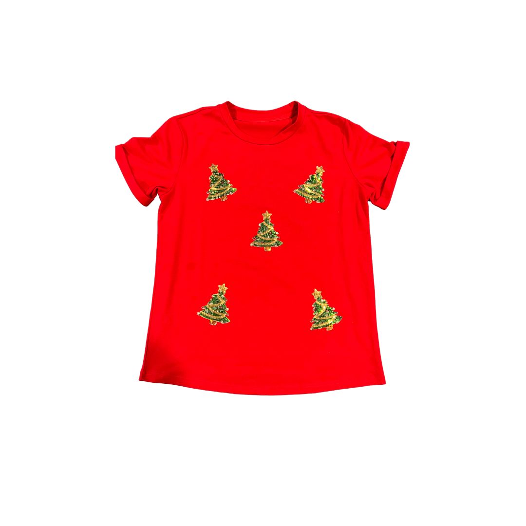 Sequin Christmas tree T-shirt