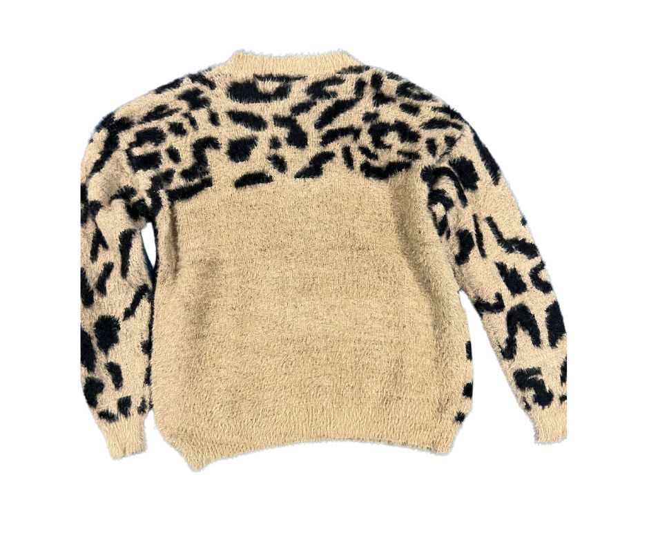 Leopard knit pullover