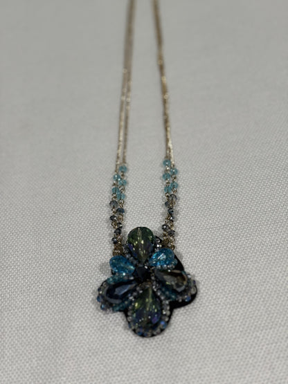 Jeweled floral gem pendant