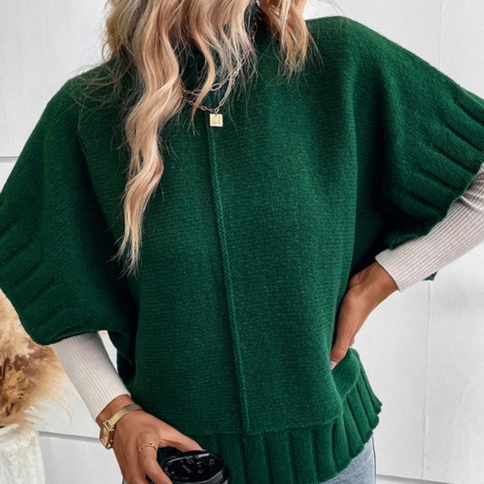 Mock neck batwing sweater