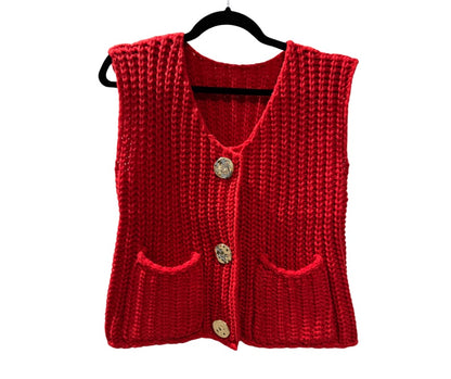 Button up knitted sweater vest