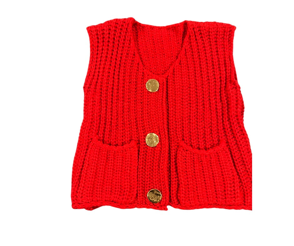 Button up knitted sweater vest